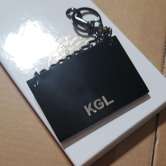 Kurt Geiger Black and Silver Britton Keychain/bag Charm - Picture 2 of 4